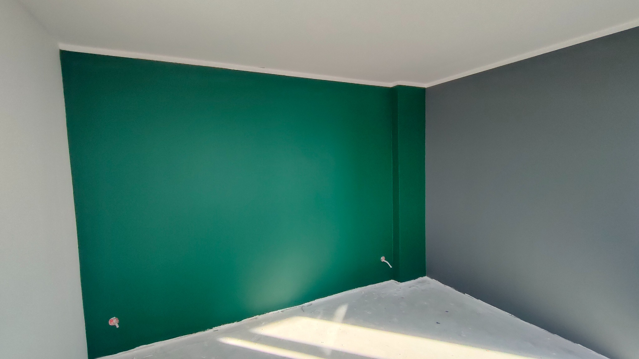 Kompleksowe malowanie w kolorze jak i białym sufitem.