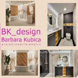 Kolaż czterech zdjęć łazienek: marmurowa wanna wolnostojąca z rośliną, umywalka z okrągłym lustrem podświetlonym LED, wanna wolnostojąca z drewnianym panelem i umywalka z czarną kabiną prysznicową.