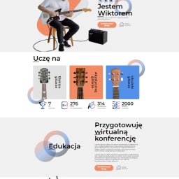 Reklama lekcji gry na gitarze
Strona promująca usługi nauki gry na gitarze, zawierająca szczegóły oferty i kontakt.