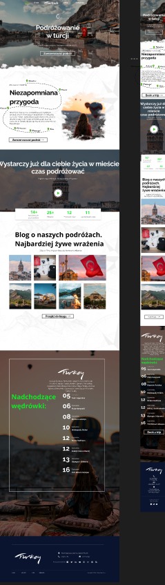 Strona o podróżach po Turcji Dwustronicowa witryna z blogiem i wersjami desktopową oraz mobilną.