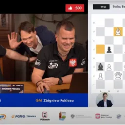 Transmisja online Mistrzostw Polski w Szachach 2022 z udziałem komentatorów Piotra Brodowskiego i Zbigniewa Paklezy, prezentujących aktualną sytuację na szachownicy.