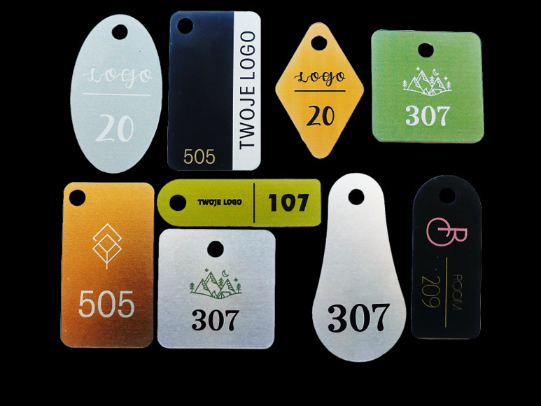 Breloki zawieszki do kluczy z aluminium z kolorowym nadrukiem