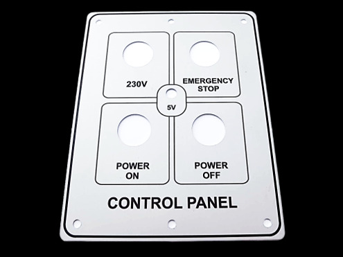 Panel czołowy z przezroczystej pleksi grawerowany