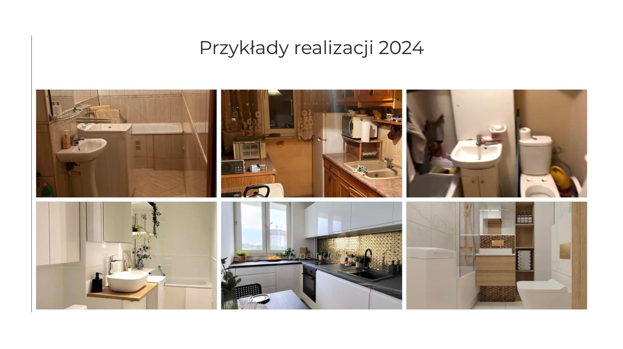 łazienka, kuchnia, łazienka - przed i po zmianie