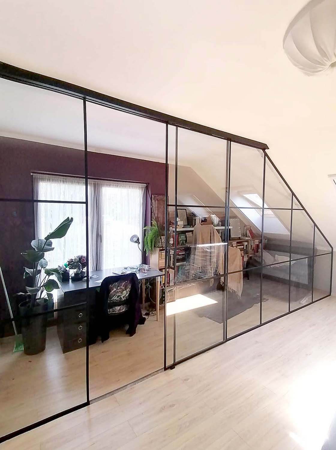 Zabudowa szklana loftowa