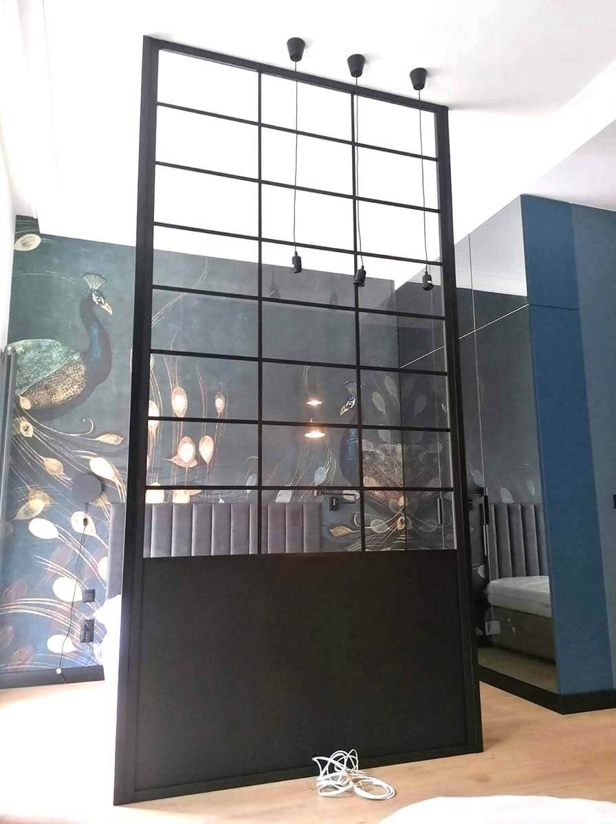 Ścianka szklana loft