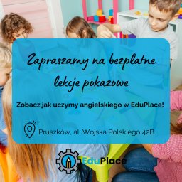 Lekcje pokazowe w EduPlace Pruszków: Dołącz do bezpłatnych lekcji pokazowych z angielskiego, matematyki i polskiego. Poznaj nasze metody nauczania, doświadczonych nauczycieli i przyjazną atmosferę. Zarezerwuj miejsce na lekcji pokazowej już dziś!