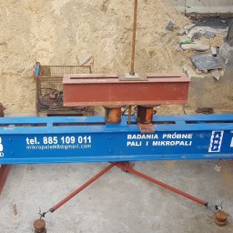 Badania wytrzymałościowe mikropali na wyrywanie. Polkowice 