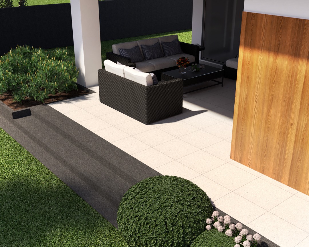 Taras i zejście bezpośrednie na trawnik