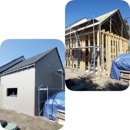 Garaż/wiata wykonana na SOLIDNEJ konstrukcji szkieletowej obity plytą riduro :)