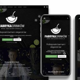Kreowanie marki Fabryka Drinków wraz ze stroną internetową.