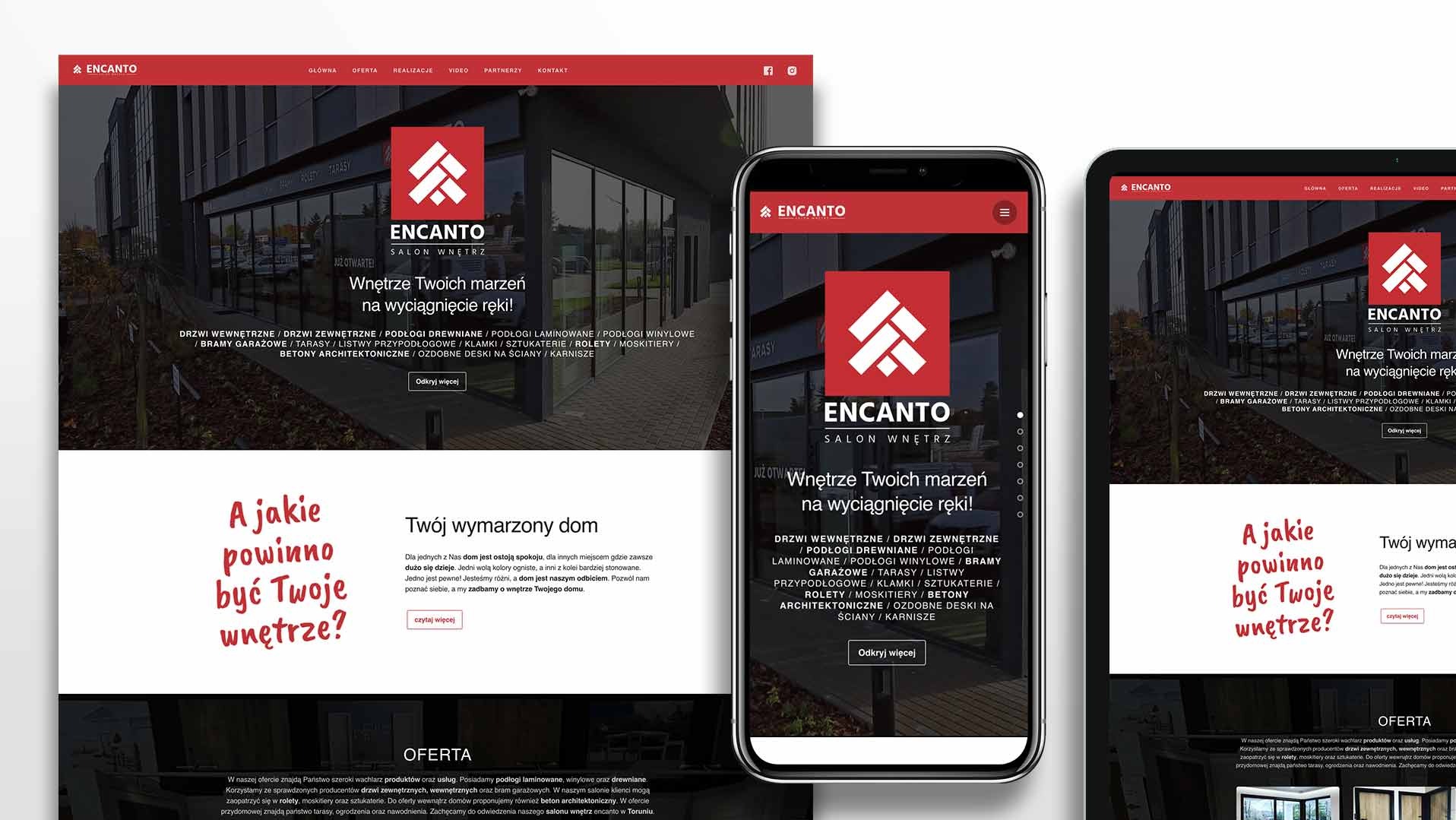 Kreowanie marki Encanto Toruń wraz ze stroną internetową.