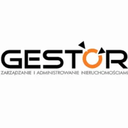 Logo firmy Gestor: czarny napis z pomarańczowym okręgiem w literze O, pod spodem napis Zarządzanie i Administrowanie Nieruchomościami.