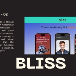 Bartosz Ziółkowski - strony internetowe, SEO, grafika - Grafika prezentująca interfejs aplikacji mobilnej do bankowości z hasłem 'Time to Join Banking With Collaboration', ukazująca ekrany logowania, weryfikacji tożsamości i stanu konta, obok tekstu...