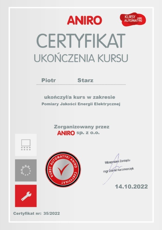 Kurs pomiarów jakości energii elektrycznej