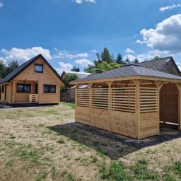Domek całoroczny Milan IV 5x7 plus altanka Pola 3x5m