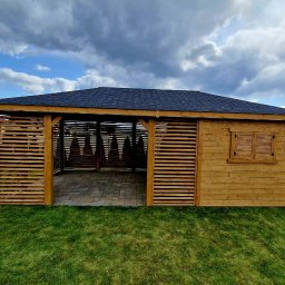 Domek narzędziowy z altaną oraz drewutnią 3w1 4x7m