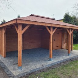 ALTANKIDOMKI.PL - Domek narzędziowy z altaną Leon 2w1 4x6m