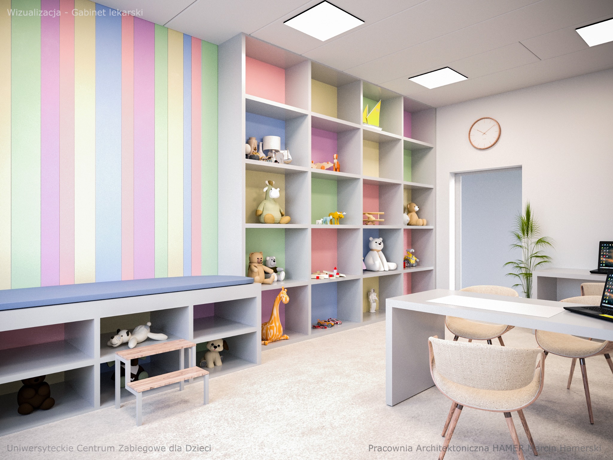 Projekt Centrum Zabiegowego Pediatrii w Szczecinie - gabinet lekarski 2022 r.