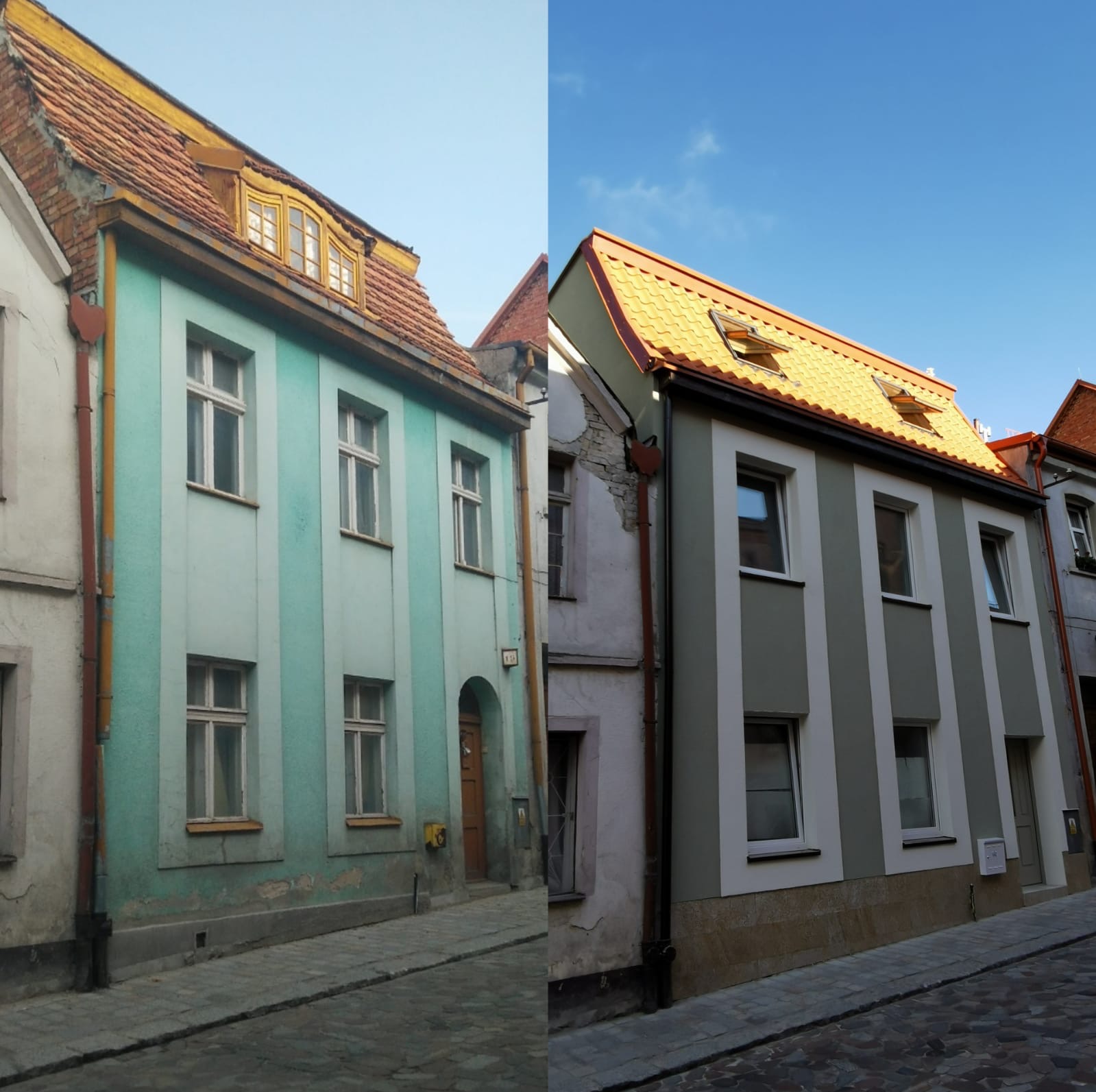 Remont kamienicy przed i po