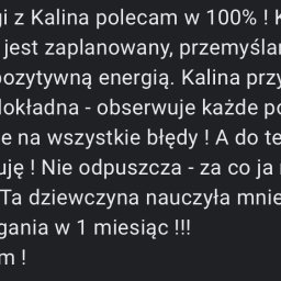 Kalina Krawczyńska Trener Personalny i Dietetyk POWERNATION Wrocław - Tekst z rekomendacją treningów z Kaliną, podkreślający indywidualne podejście i szybkie efekty w nauce podciągania.