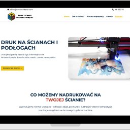 Strona wizytówka firmy oferującej druk na ścianach i podłogach – nowocześnie i przejrzyście 🎨.