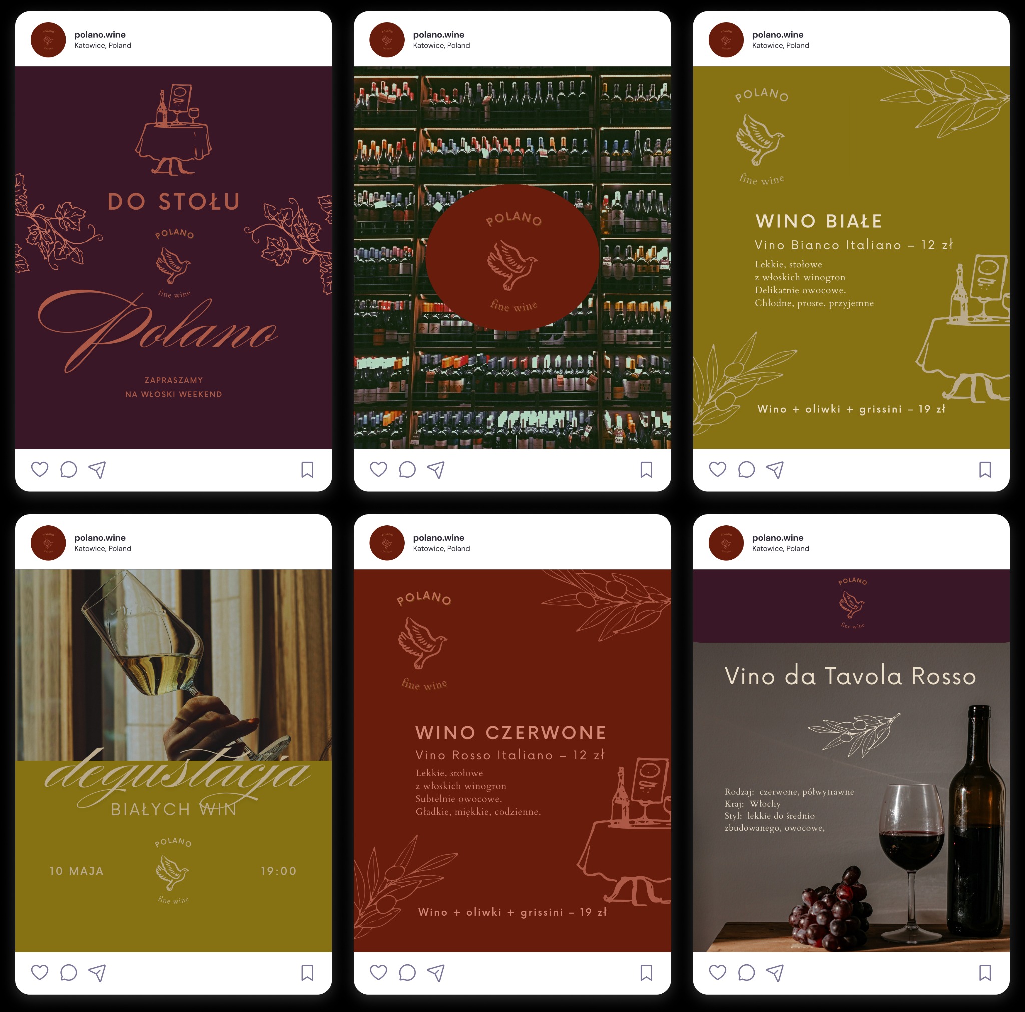 Projekt identyfikacji w social mediach marki 'Polano'