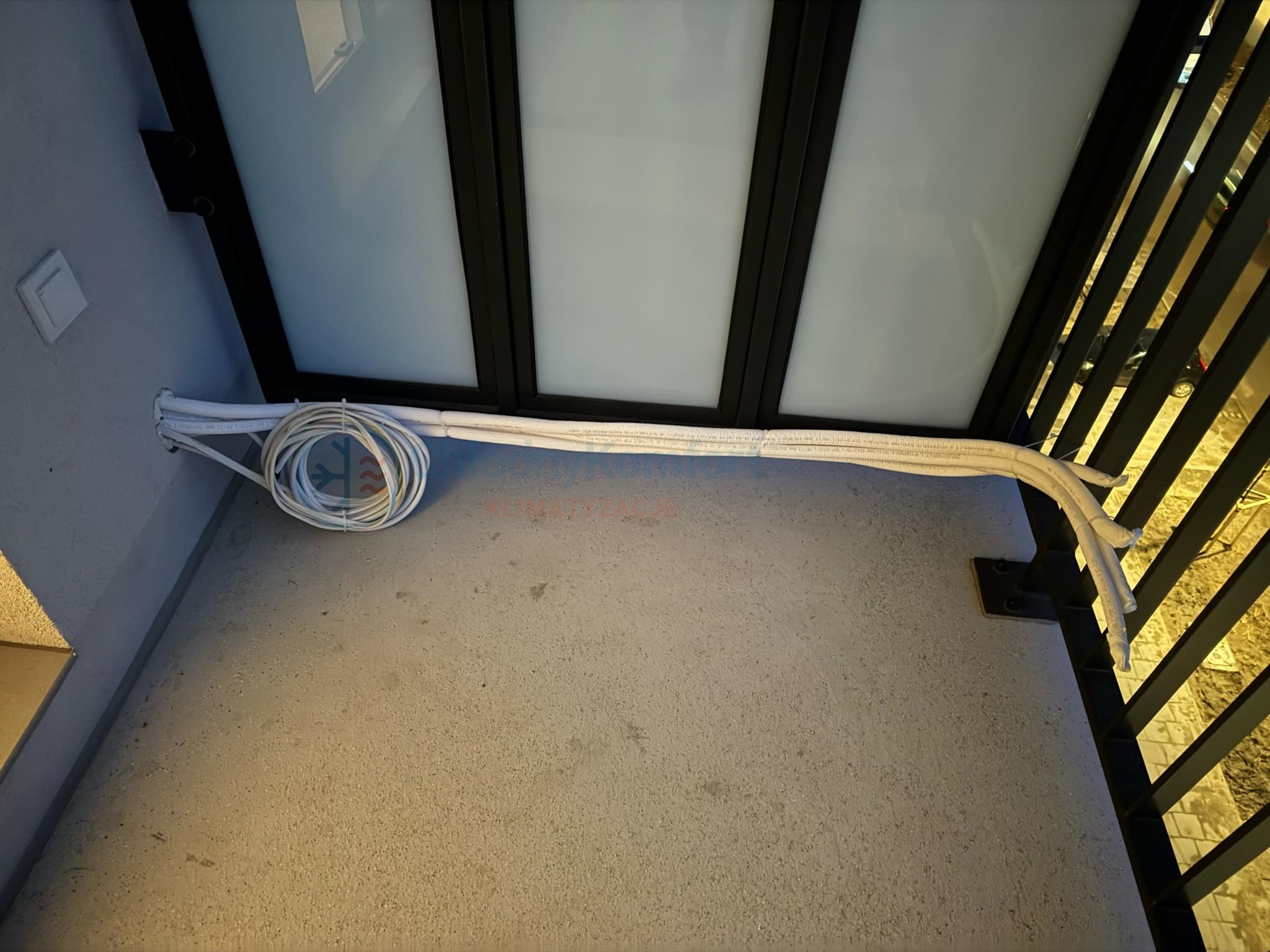 Rozłożenie instalacji - balkon.