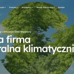 Codelio Sp. z o.o. - Strona internetowa beleafsa.pl z motywem drzewa i hasłem 'Twoja firma neutralna klimatycznie', podkreślającym ekologiczne podejście.