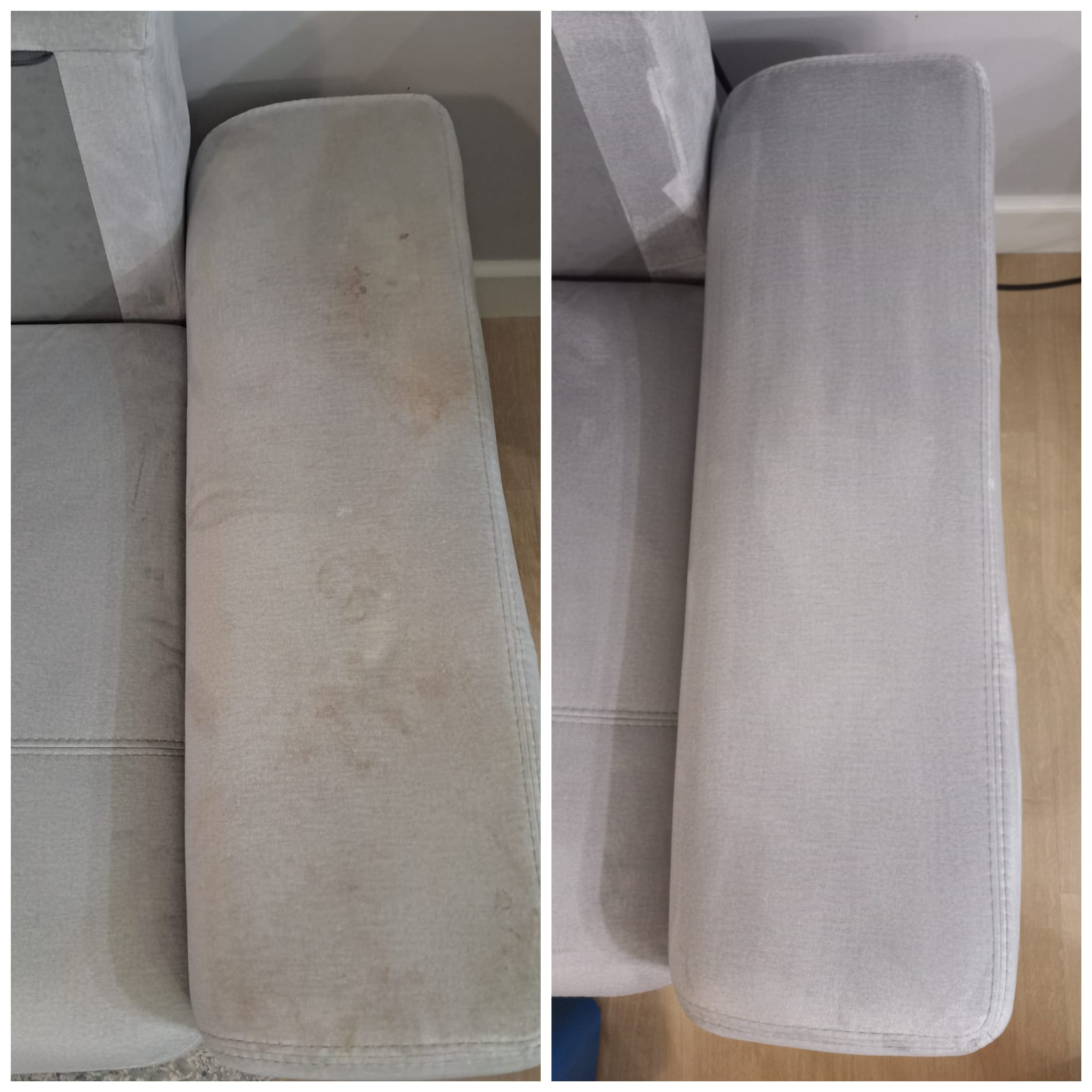 Pranie kanapy przed/po