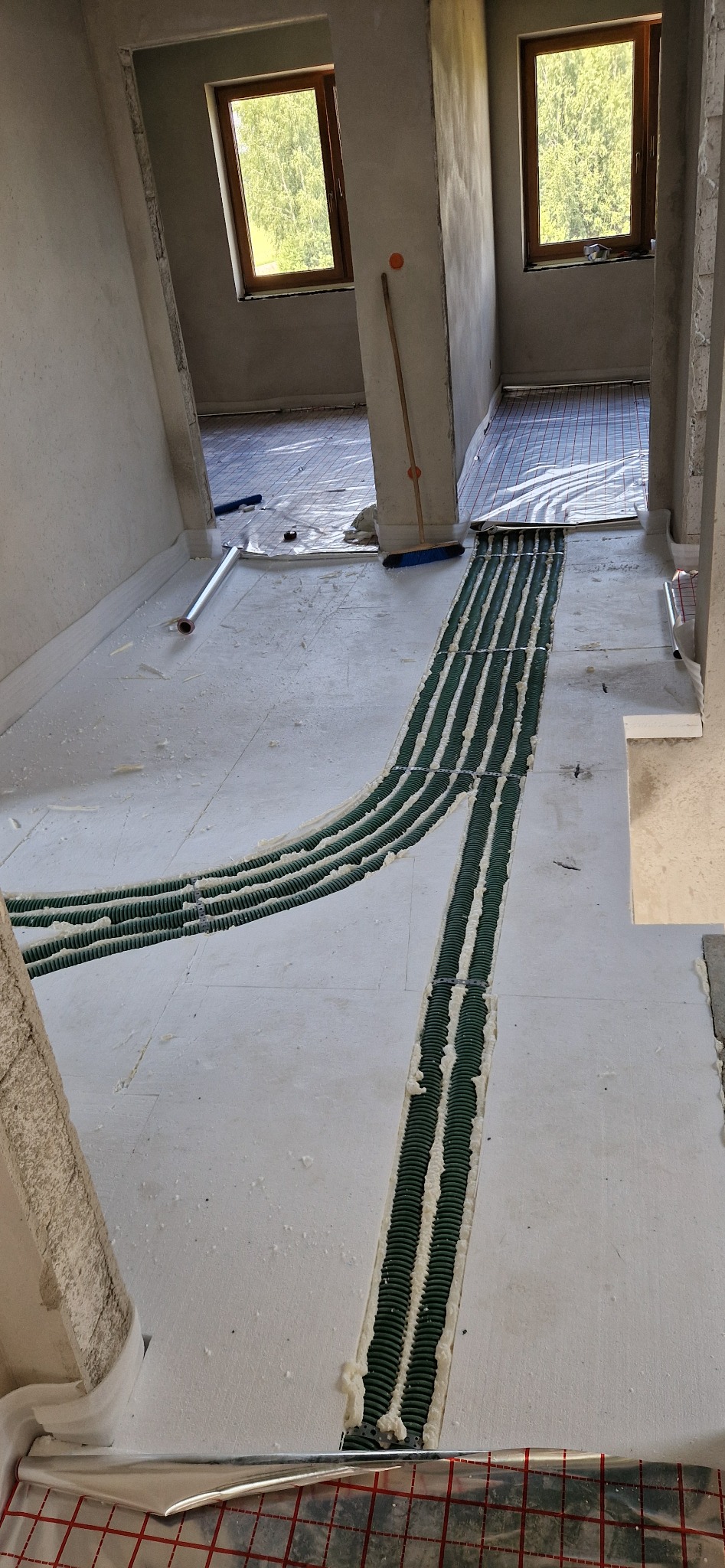 Rozprowadzenie rur rekuperacji.