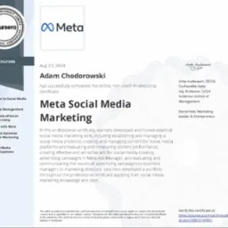 Certyfikat Meta Social Media Marketing