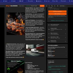 Astral Marketing - Soczyste mięso grillowane nad rozżarzonym węglem drzewnym, unoszący się dym i płomienie, prezentowane na stronie internetowej sklepu z węglem do grillowania.