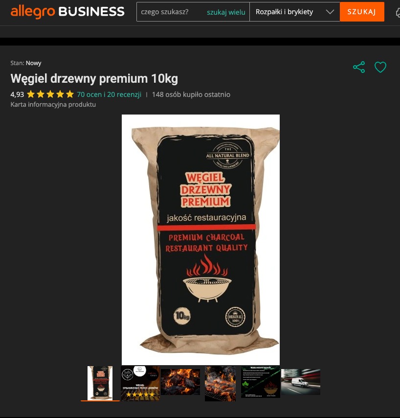 Stworzona nami oferta węgla drzewnego, z wysokim ROAS