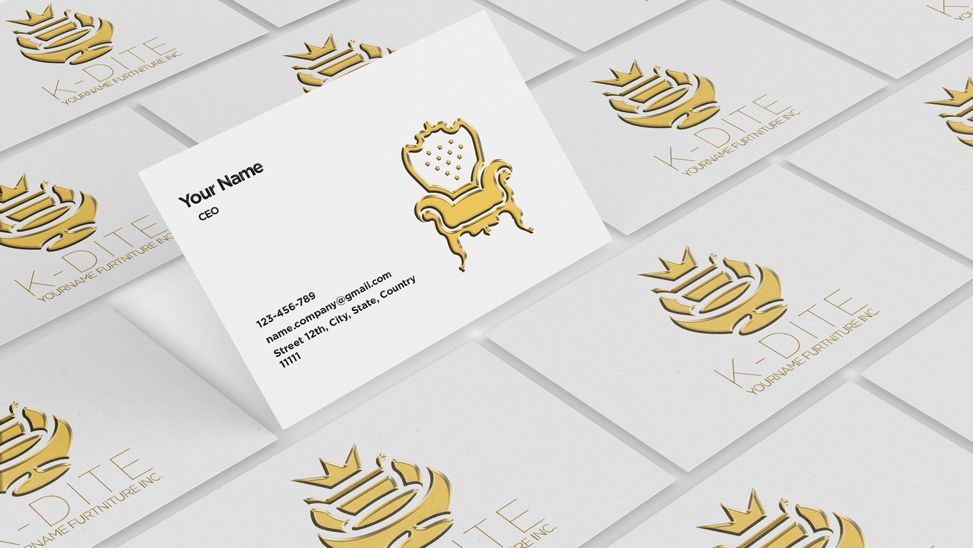 Wizytówki dla firmy produkującej meble.