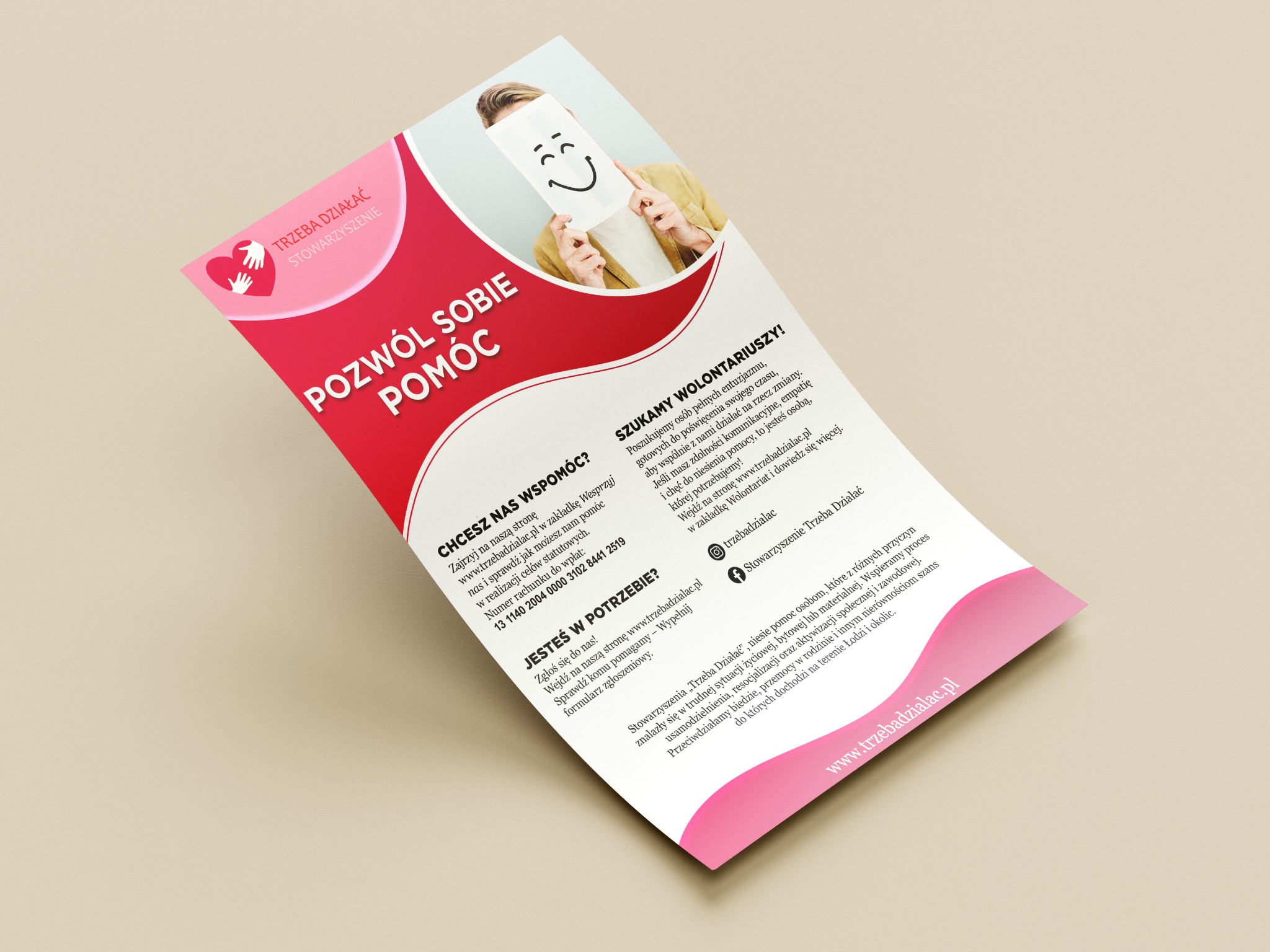 Projekt ulotki dla fundacji trzebadziałać.pl