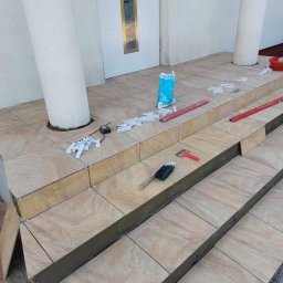 Płytki na schodach wejściowych