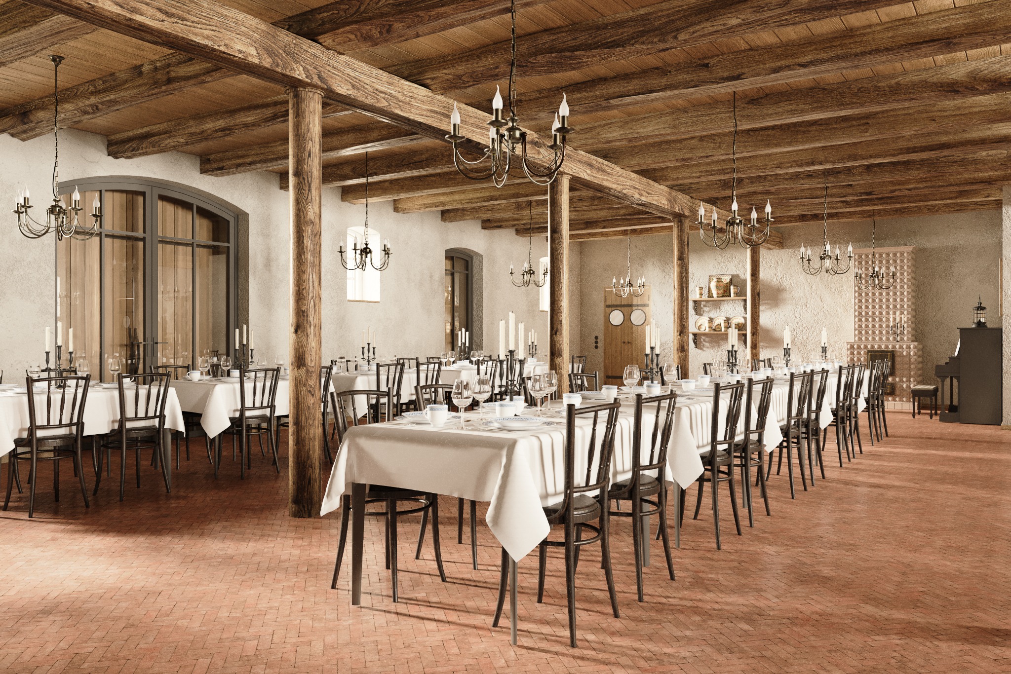 Pensjonat w zabytkowej stodole, Dusocin - Jadalnia