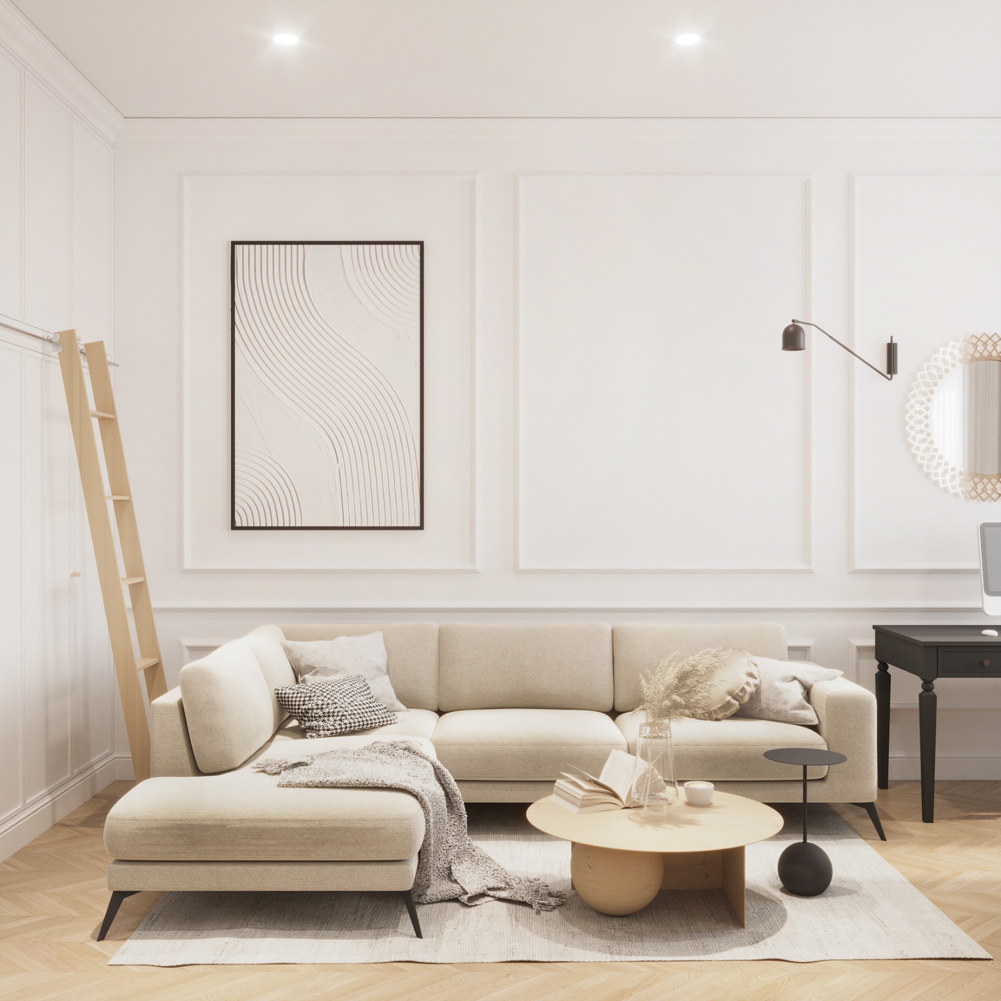 Kawalerka w kamienicy, Poznań - Strefa dzienna