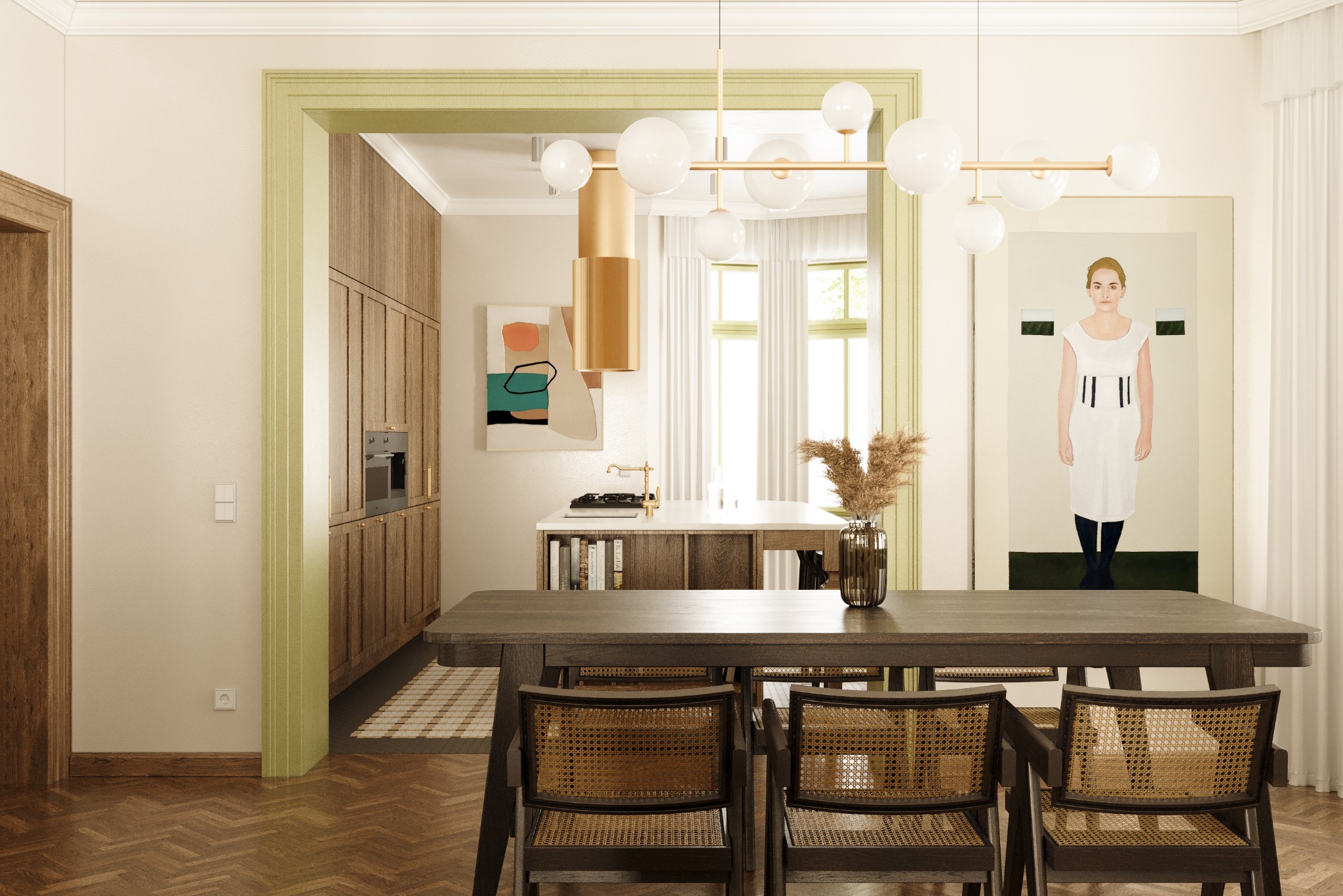 Willa miejska, Poznań - Jadalnia + kuchnia