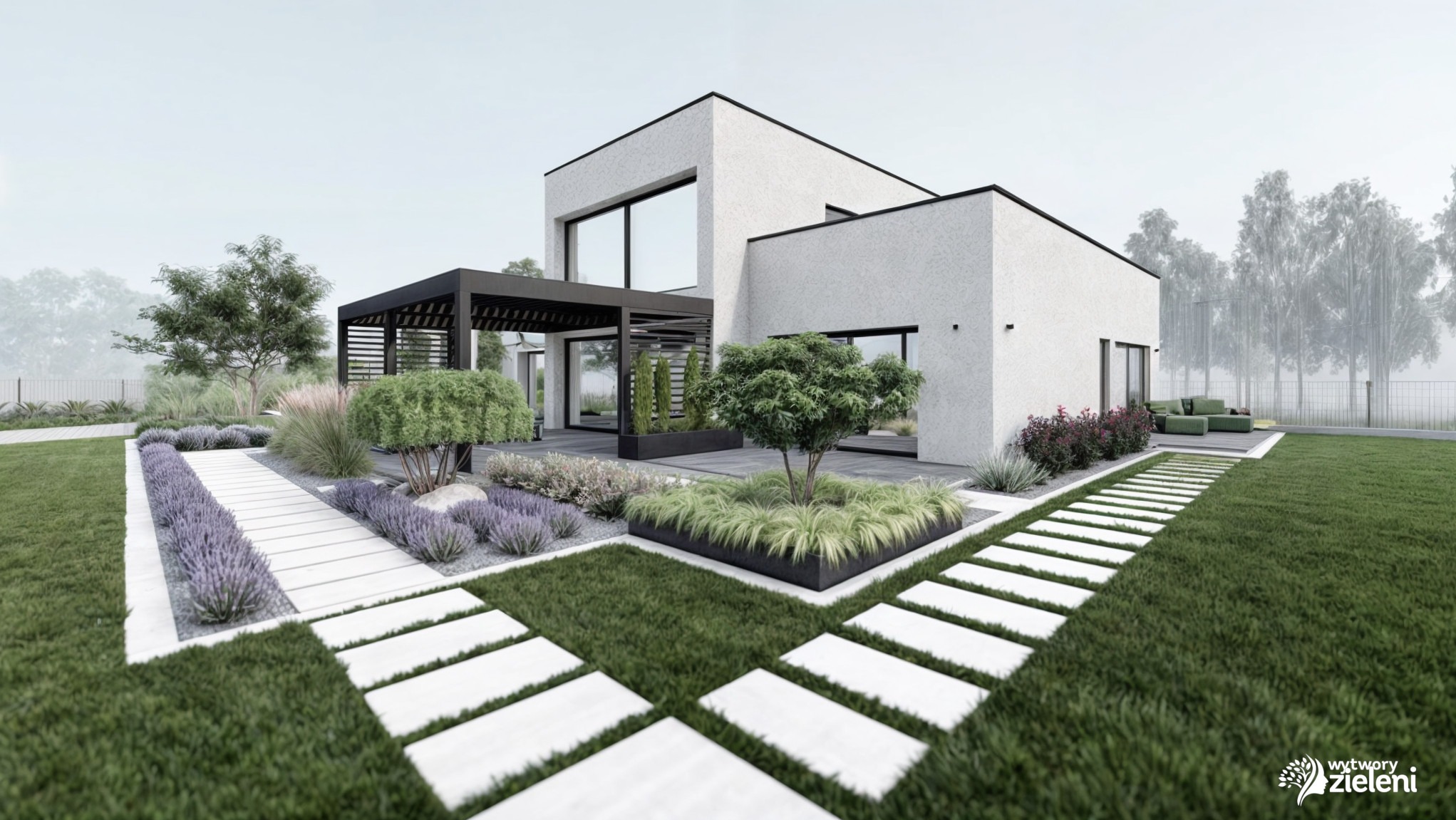 Projekt ogrodu minimalistycznego, Ruda Śląska, woj. śląskie