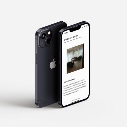 SKYLITE SPÓŁKA Z OGRANICZONĄ ODPOWIEDZIALNOŚCIĄ - Ekran smartfona prezentujący stronę internetową Leśniczówka Gorzewo z widokiem salonu z kominkiem, dwie kanapy i panoramiczne okna.