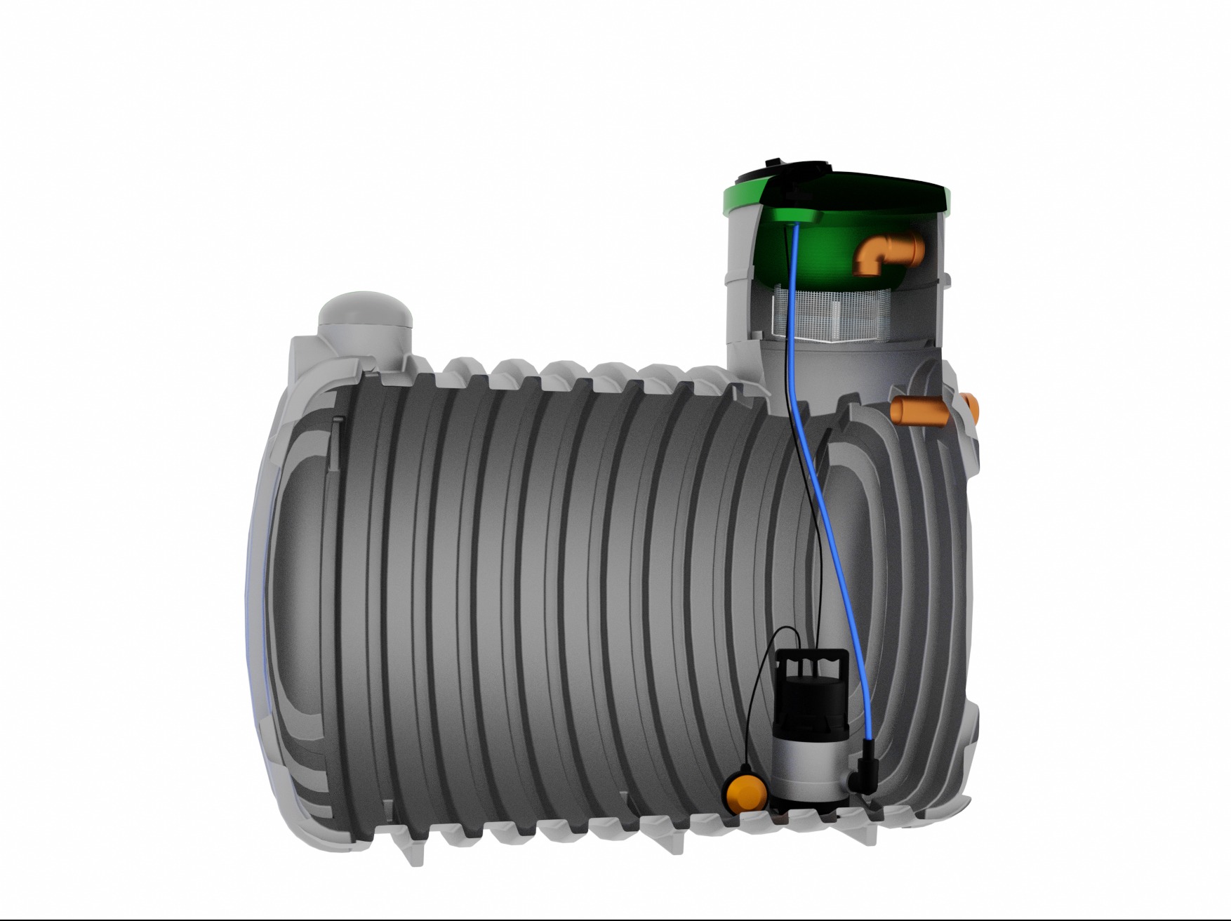 Zbiornik na wodę deszczową z pompą