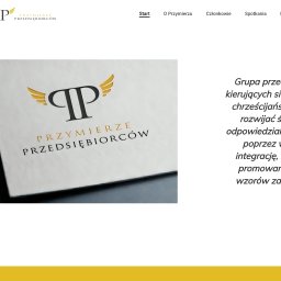 Expressite - Agencja Marketingowa Rzeszów - Logo firmy Przymierze Przedsiębiorców z motywem skrzydeł, umieszczone na białym tle z delikatnym cieniem.