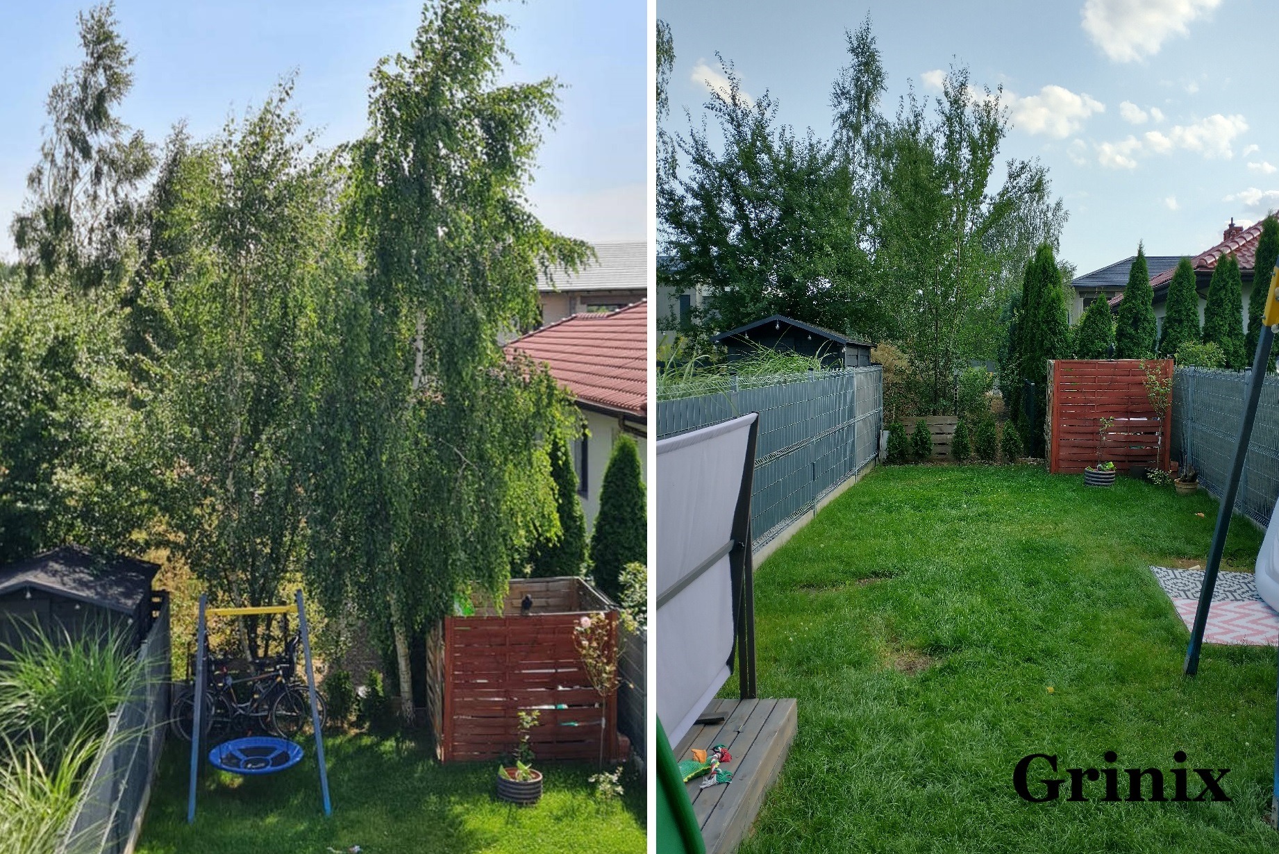 Wycięcie dwóch brzóz (bardzo mało miejsca na ścięcie).