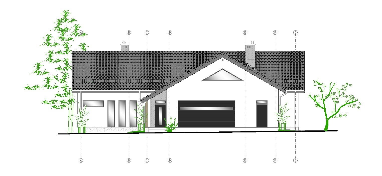 Przykładowy dom jednorodzinny - projektowana elewacja.