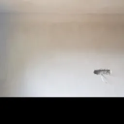 Świeżo nałożona, jasna warstwa gładzi na ścianie wewnętrznej, z widocznym gniazdkiem elektrycznym z wystającymi przewodami. Widoczny brak wykończenia w rogu pomieszczenia.