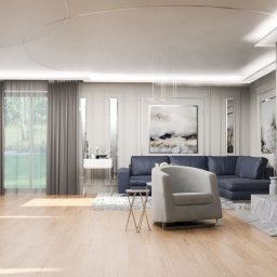 Jacek Staszewski - Wizualizacja salonu z aneksem jadalnym dla osoby prywatnej