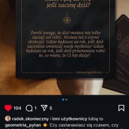 Prowadzenie social mediów dla kart Geometria Pytań i Symetria Miłości 