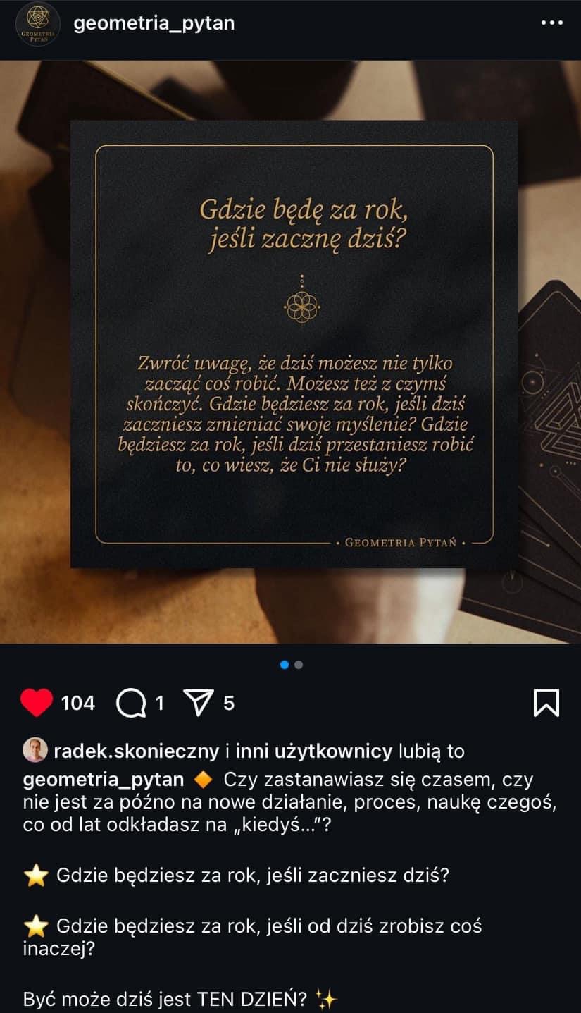 Prowadzenie social mediów dla kart Geometria Pytań i Symetria Miłości